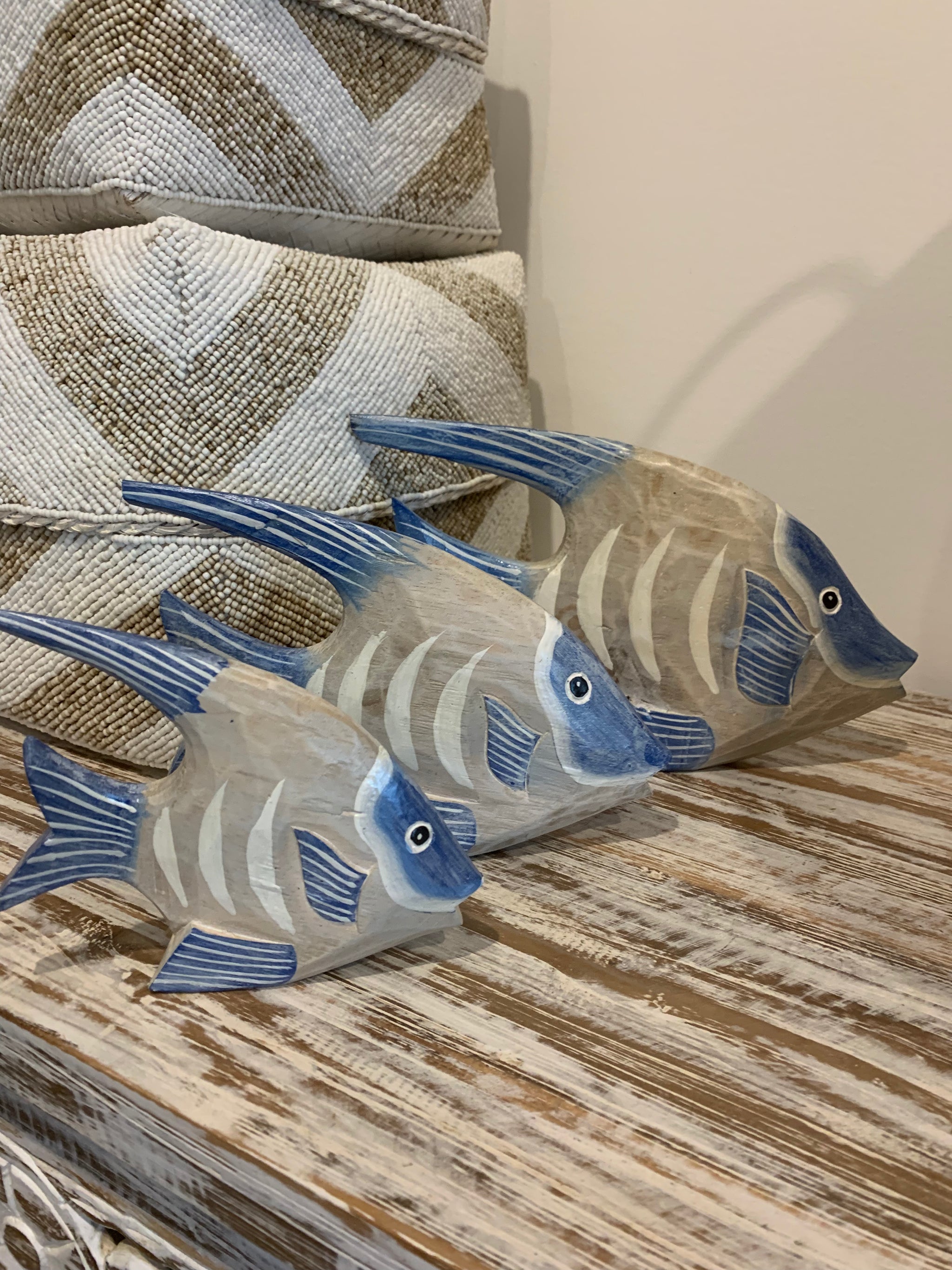 Set 3 handpainted timber fish