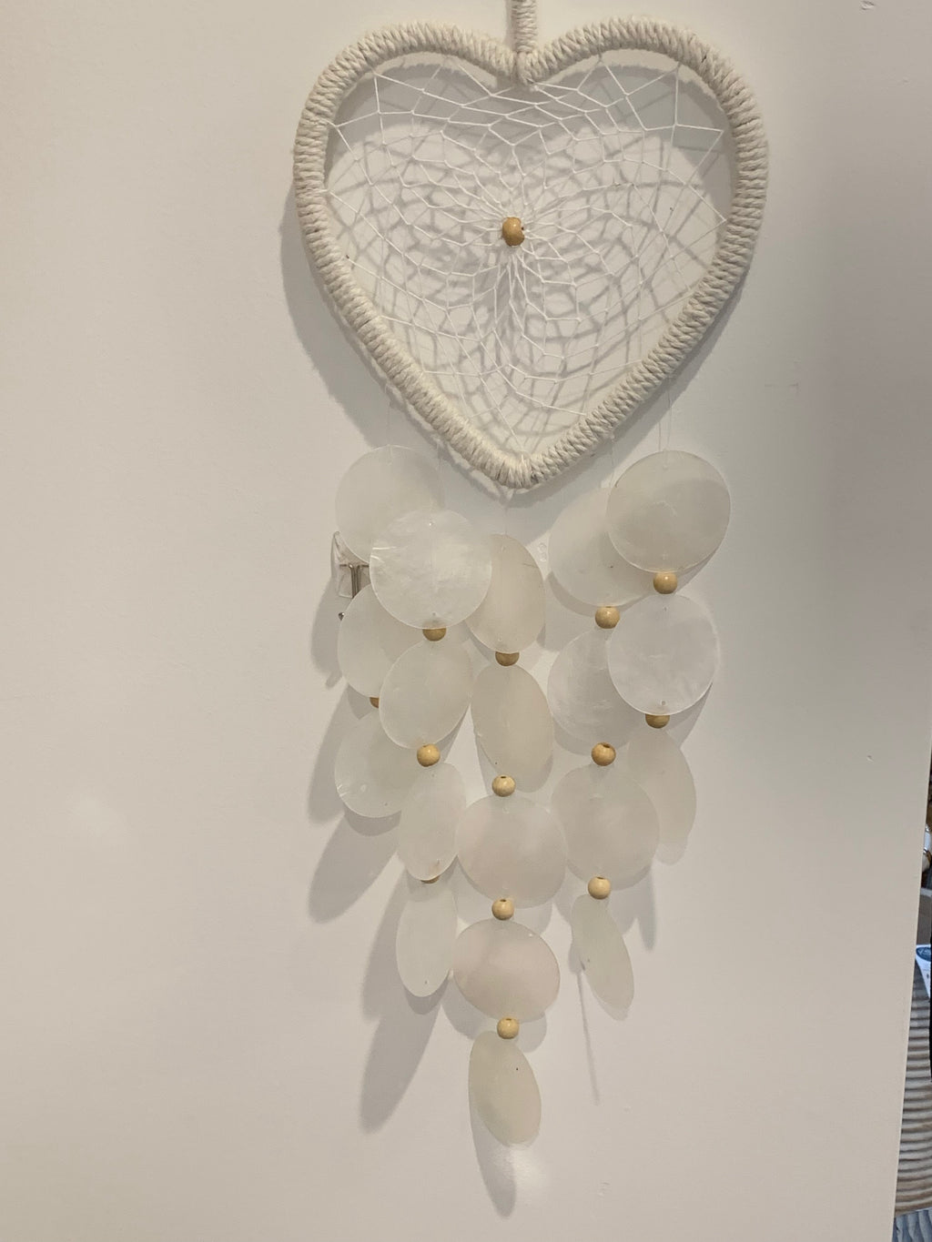 White heart dream catcher with shells - Bali Beach Beyond
