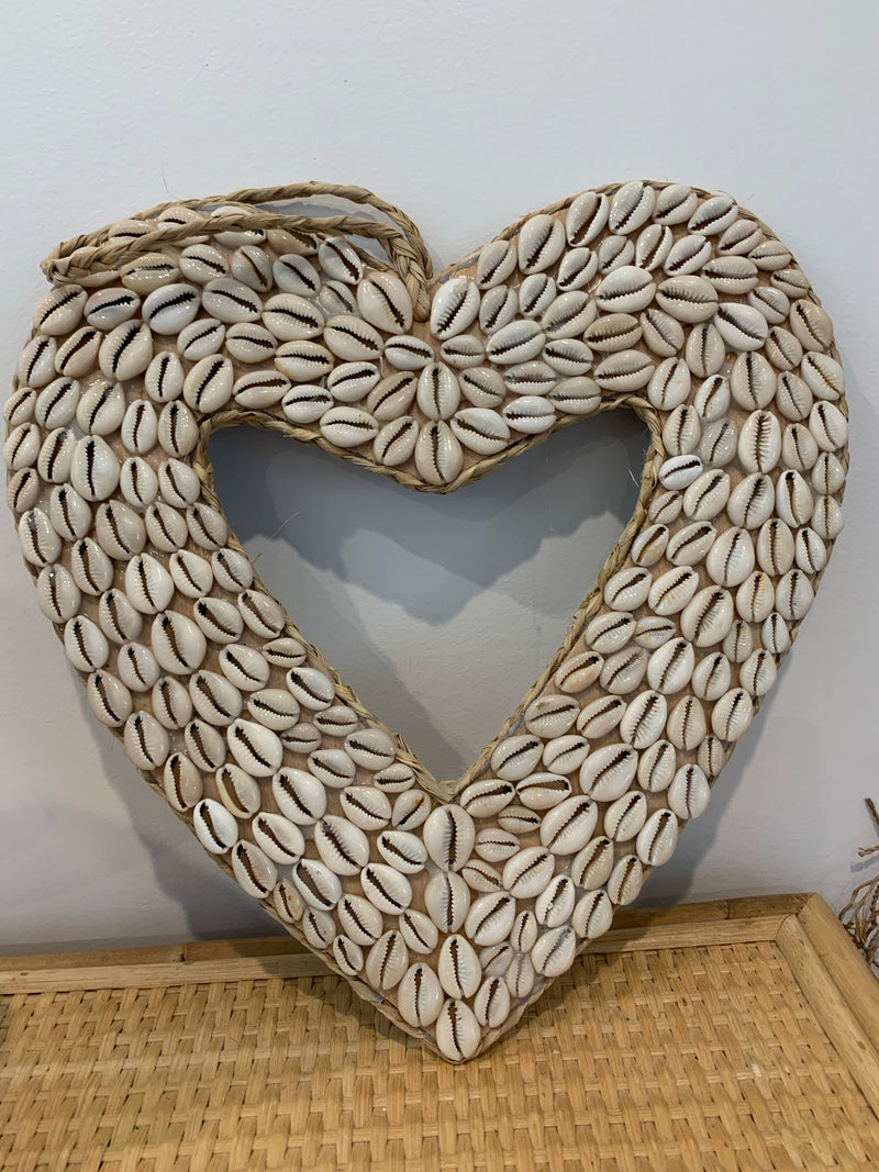 Shell heart with natural shells