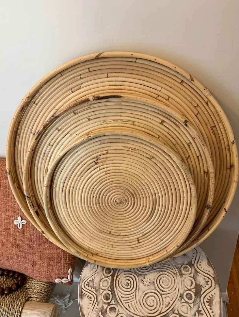 Set of 3 Bamboo tray 40cm, 50cm, 60cm