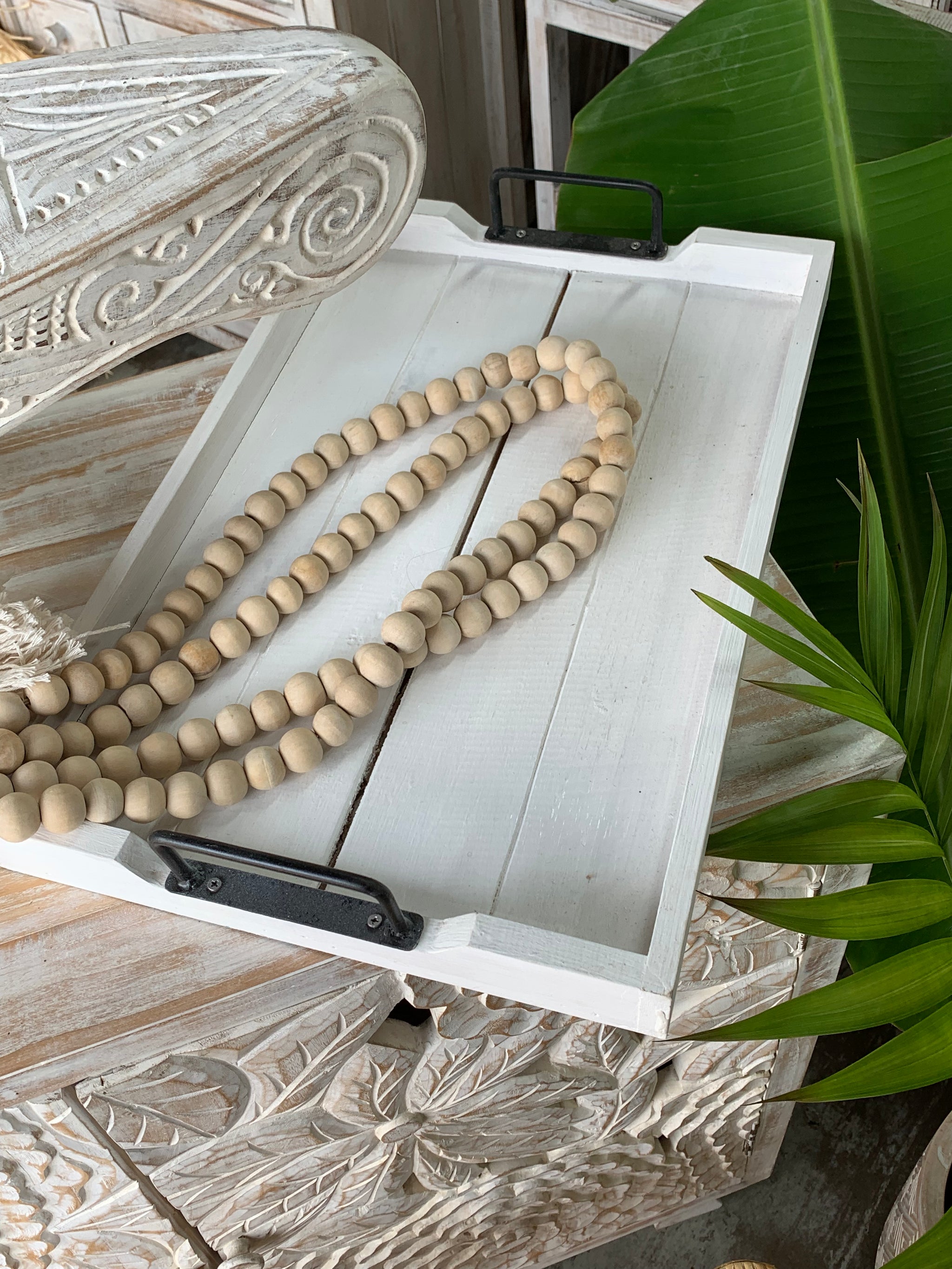 White timber slatted tray.  Usually $35