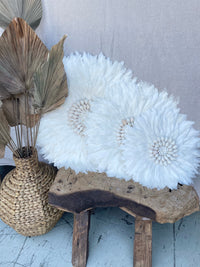 White juju with white shell detail. Set of 3