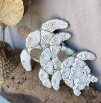 Set 3 shell turtle decorations / hangings