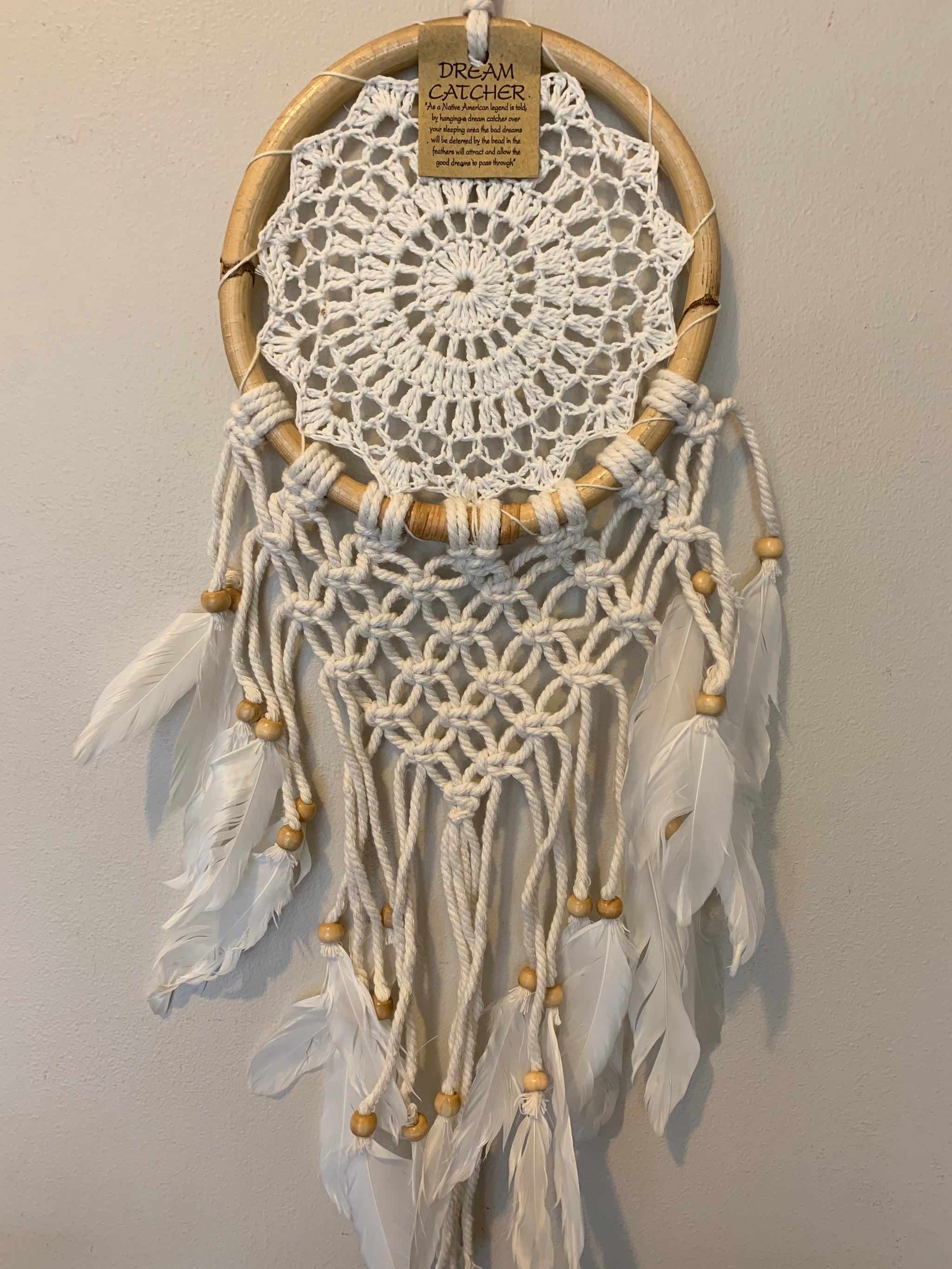 Natural dream catcher with bamboo edge 17cm. Usually $10