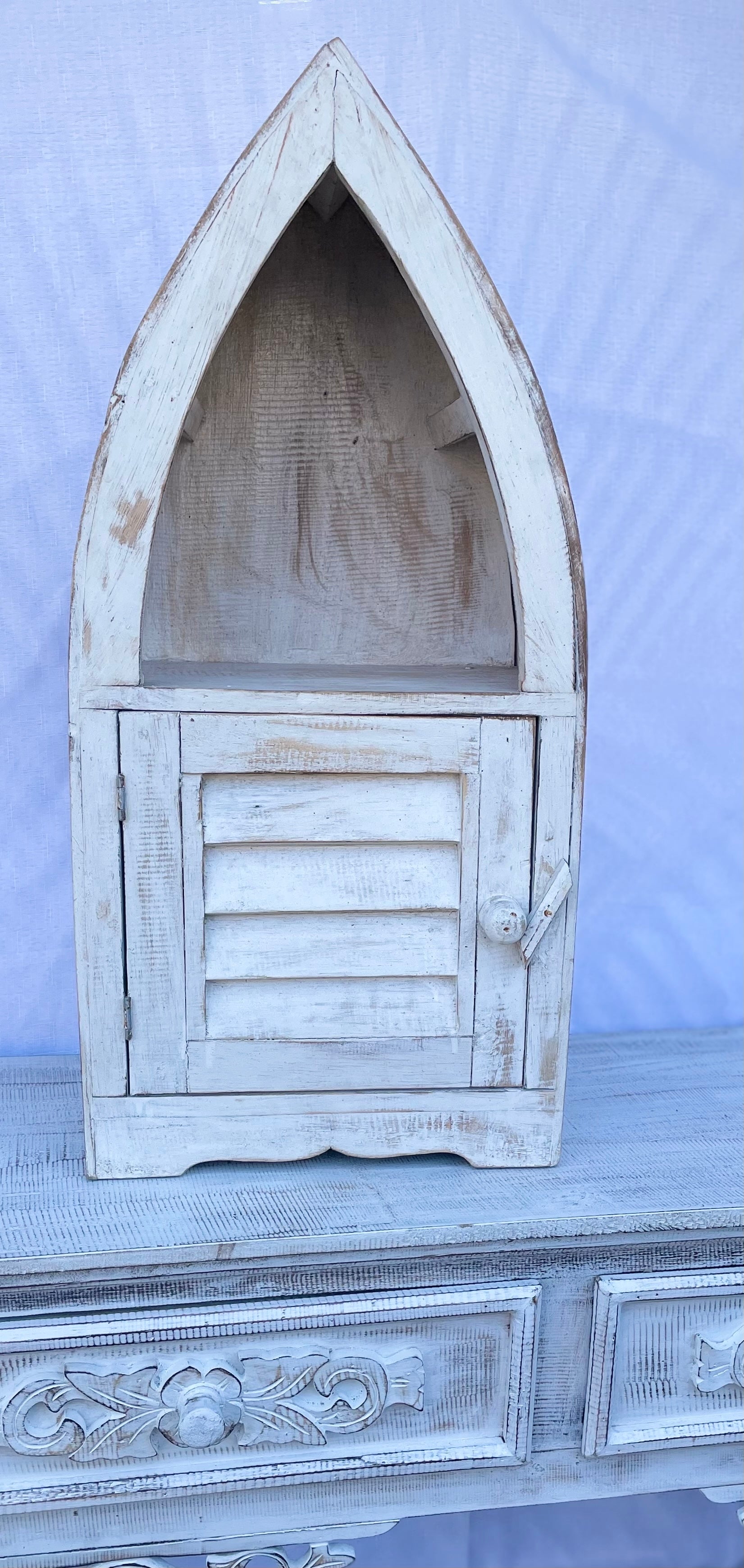 Boat storage shelf / cabinet. White wash