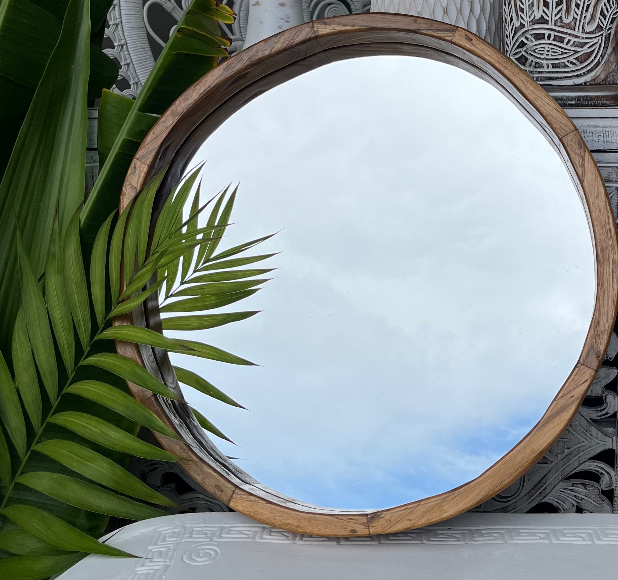 60cm timber mirror