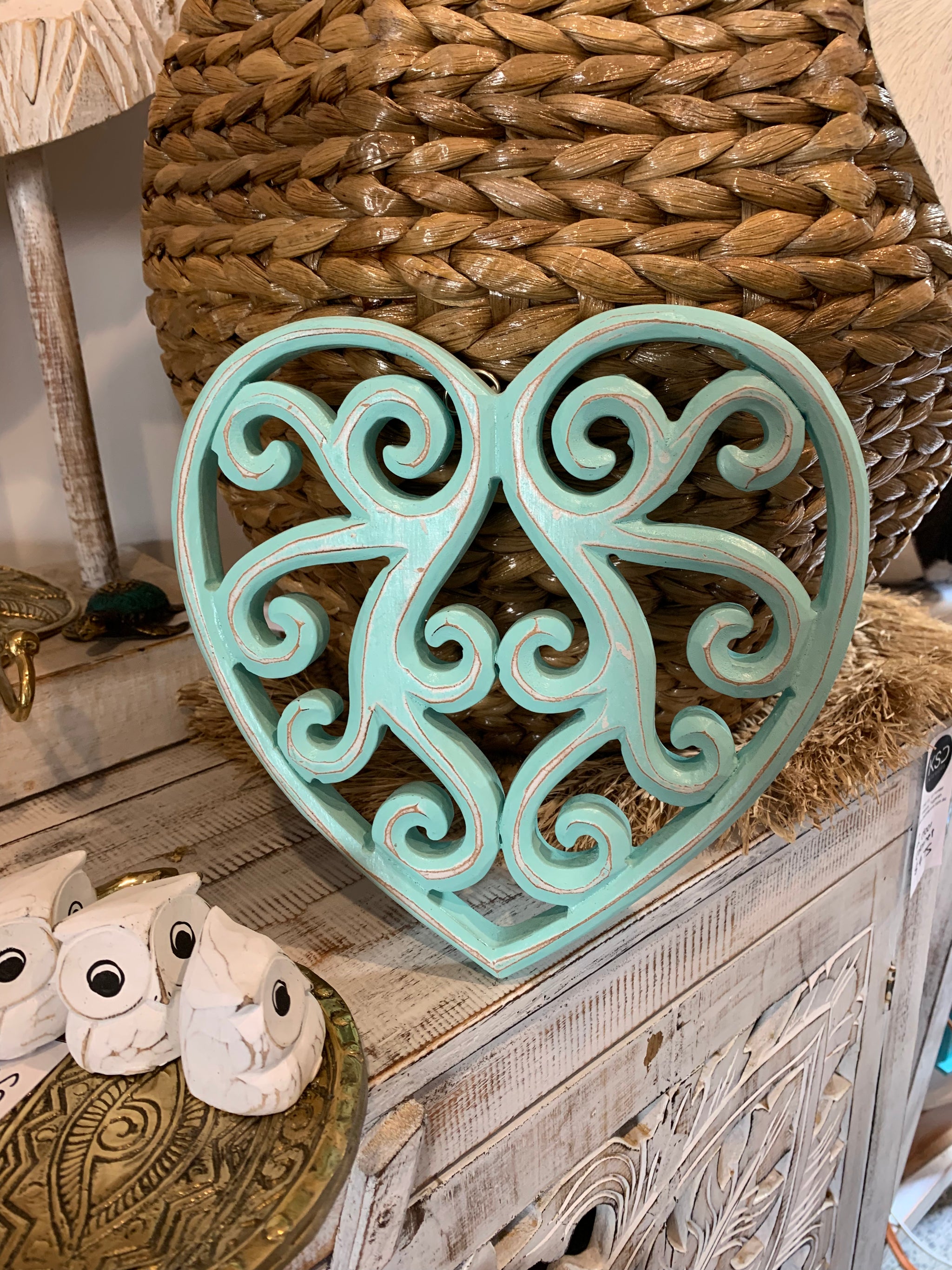 Turquoise Heart hanging. Style 1