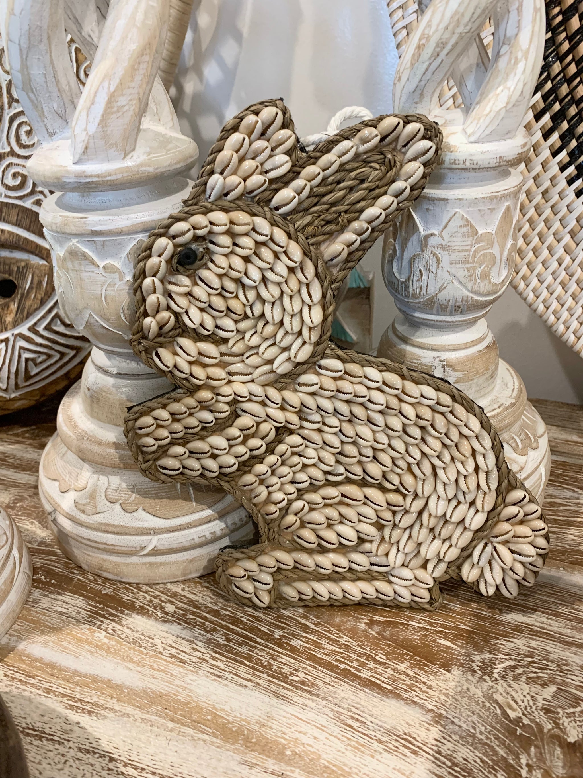 Shell rabbit bunny hanging / decoration