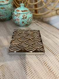 Rustic brown square coaster