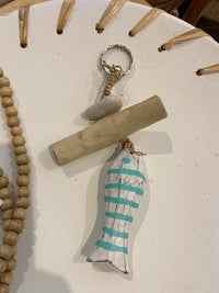 Timber fish keyring