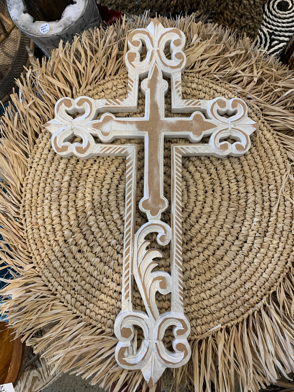 Carved cross. 30 x 50cm - Bali Beach Beyond