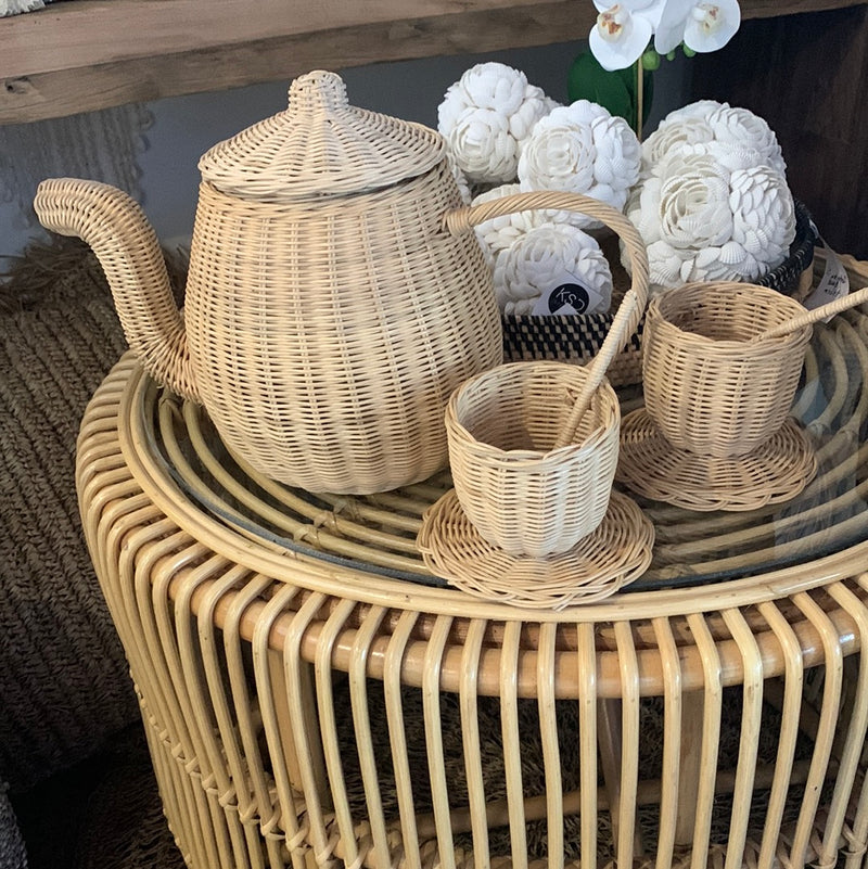 Rattan teaset play