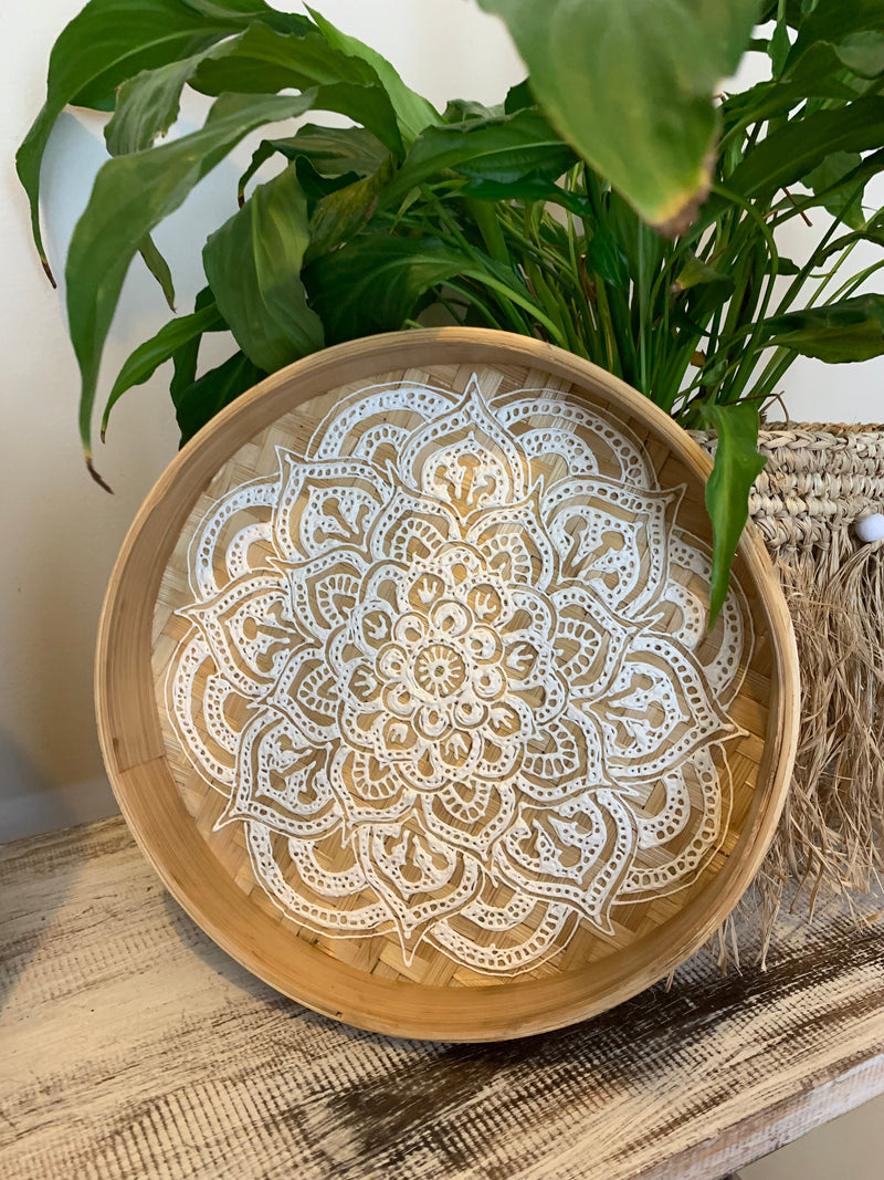 Mandala tray 24cm. Can also hang