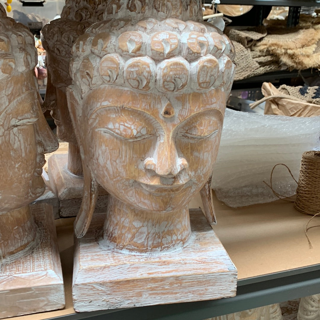 Buddha head statue - natural