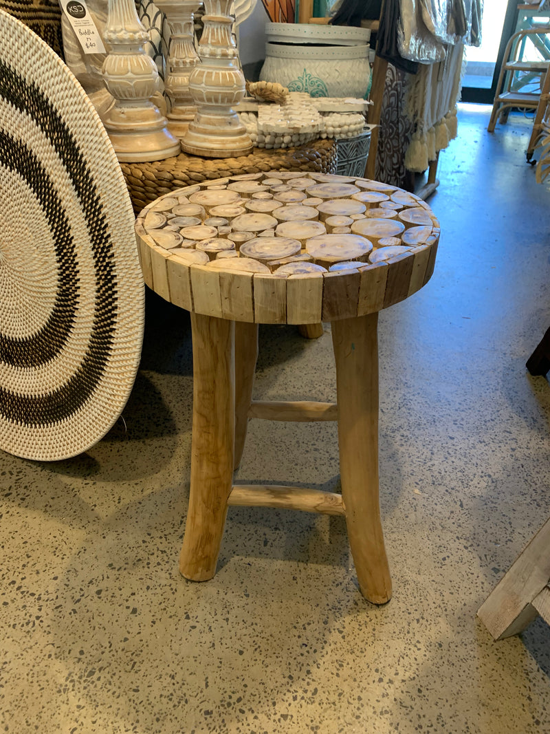 Timber stool / side table. Circles design