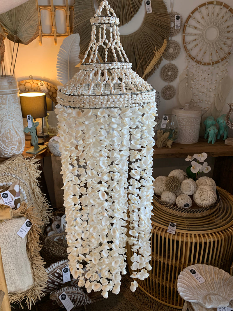 Large white shell mobile hanging