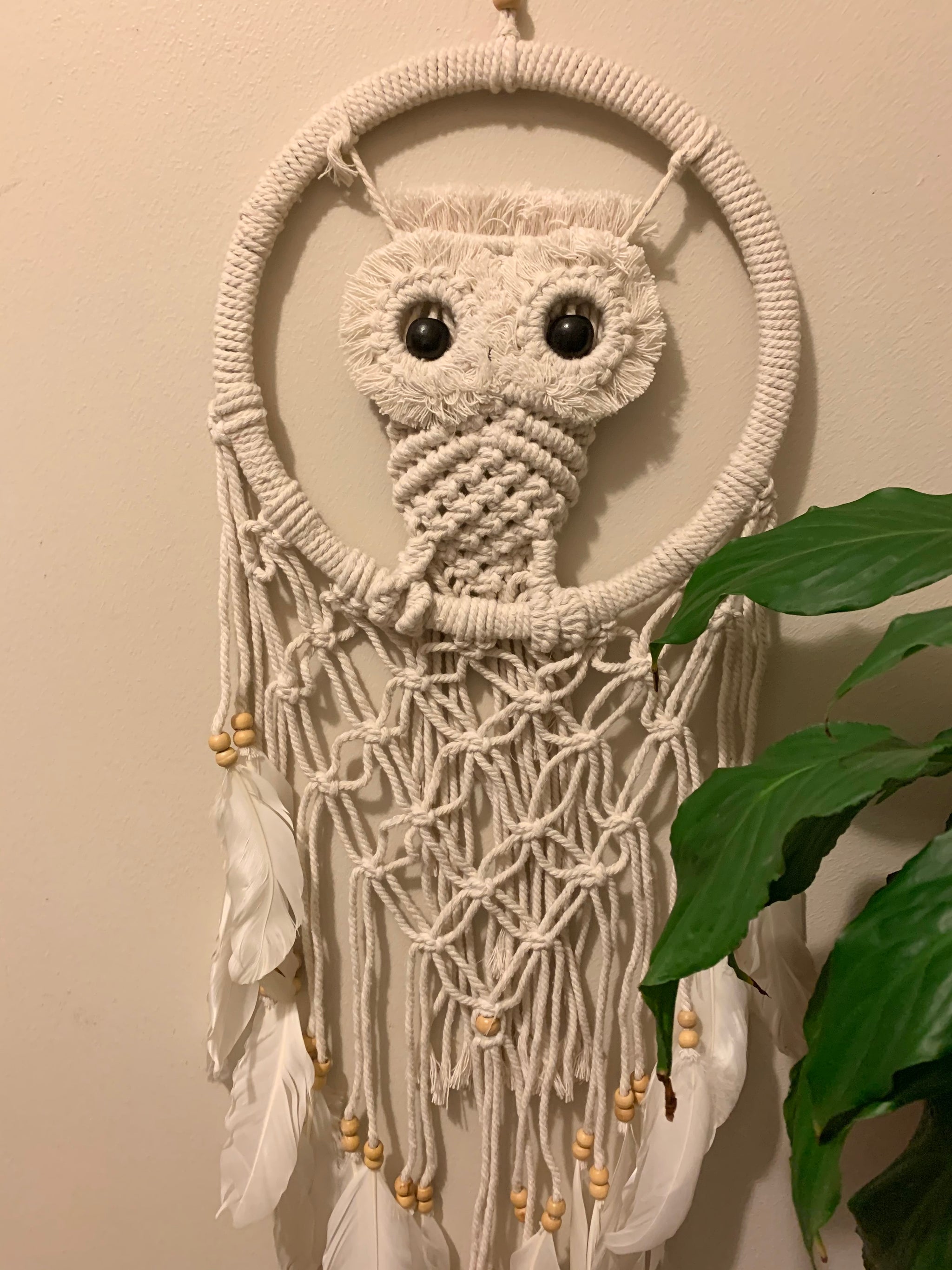 Macrame owl hanging. 19 x 60cm. Usually $15