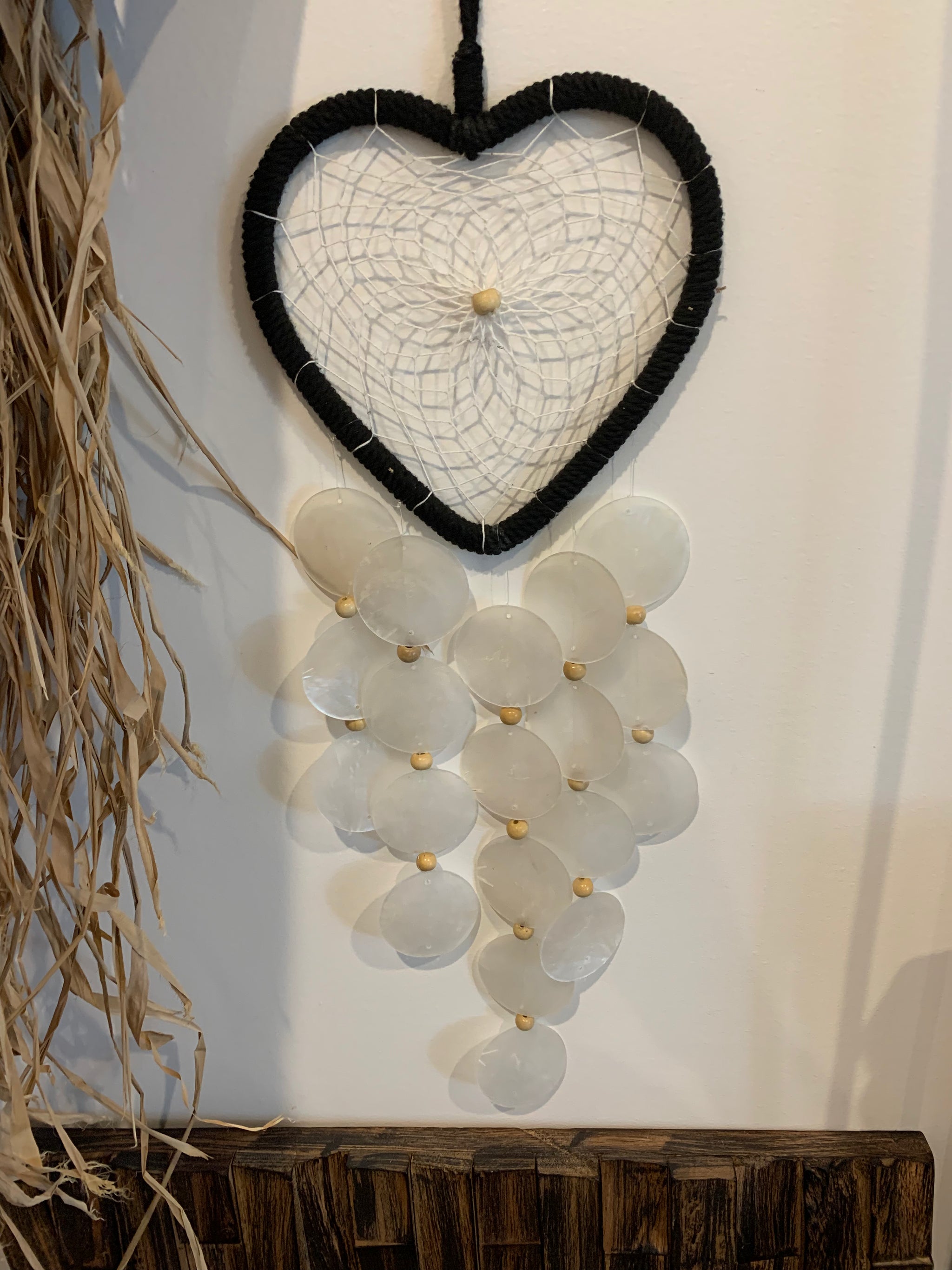 Black heart dream catcher with shells