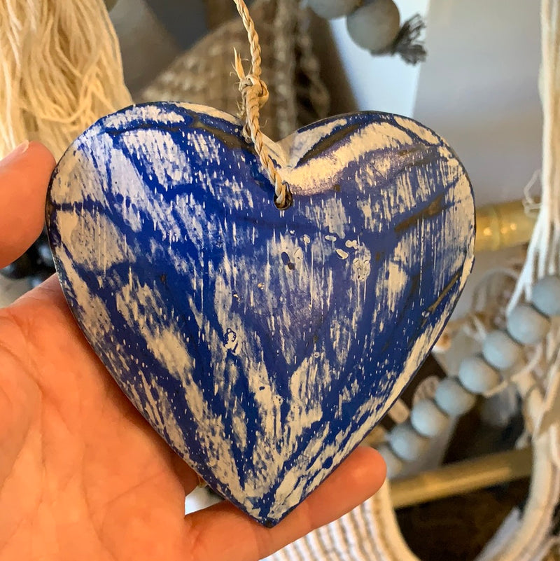 Blue hearts hanging