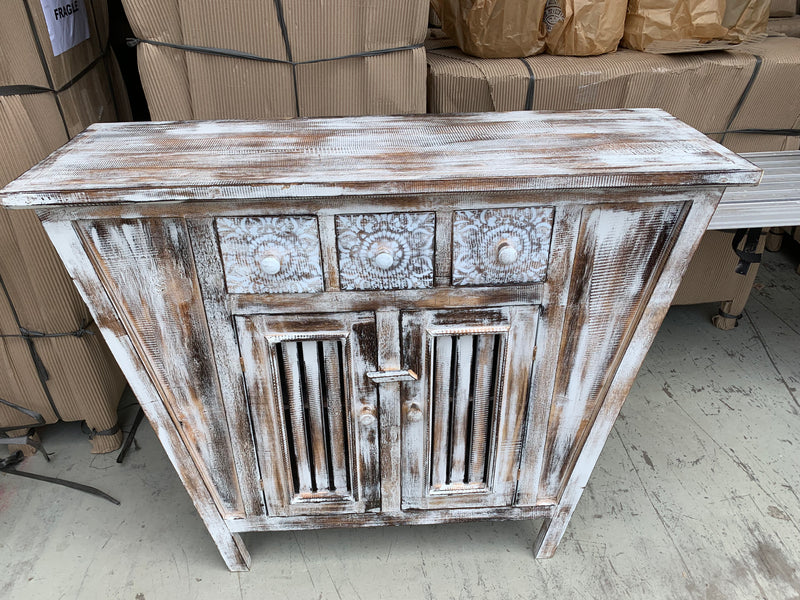 Angled Timber sideboard with 3 drawers