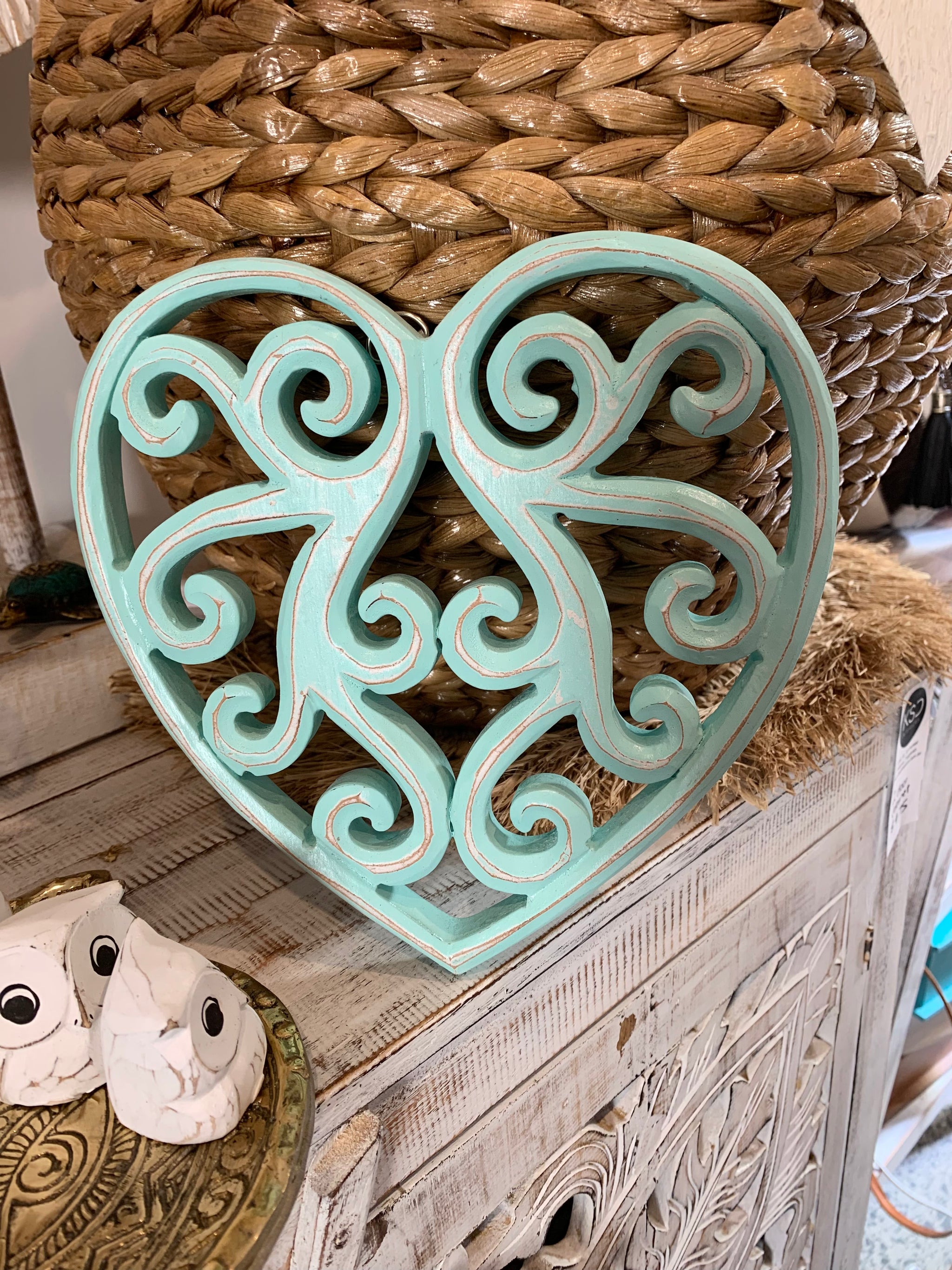 Turquoise Heart hanging. Style 1