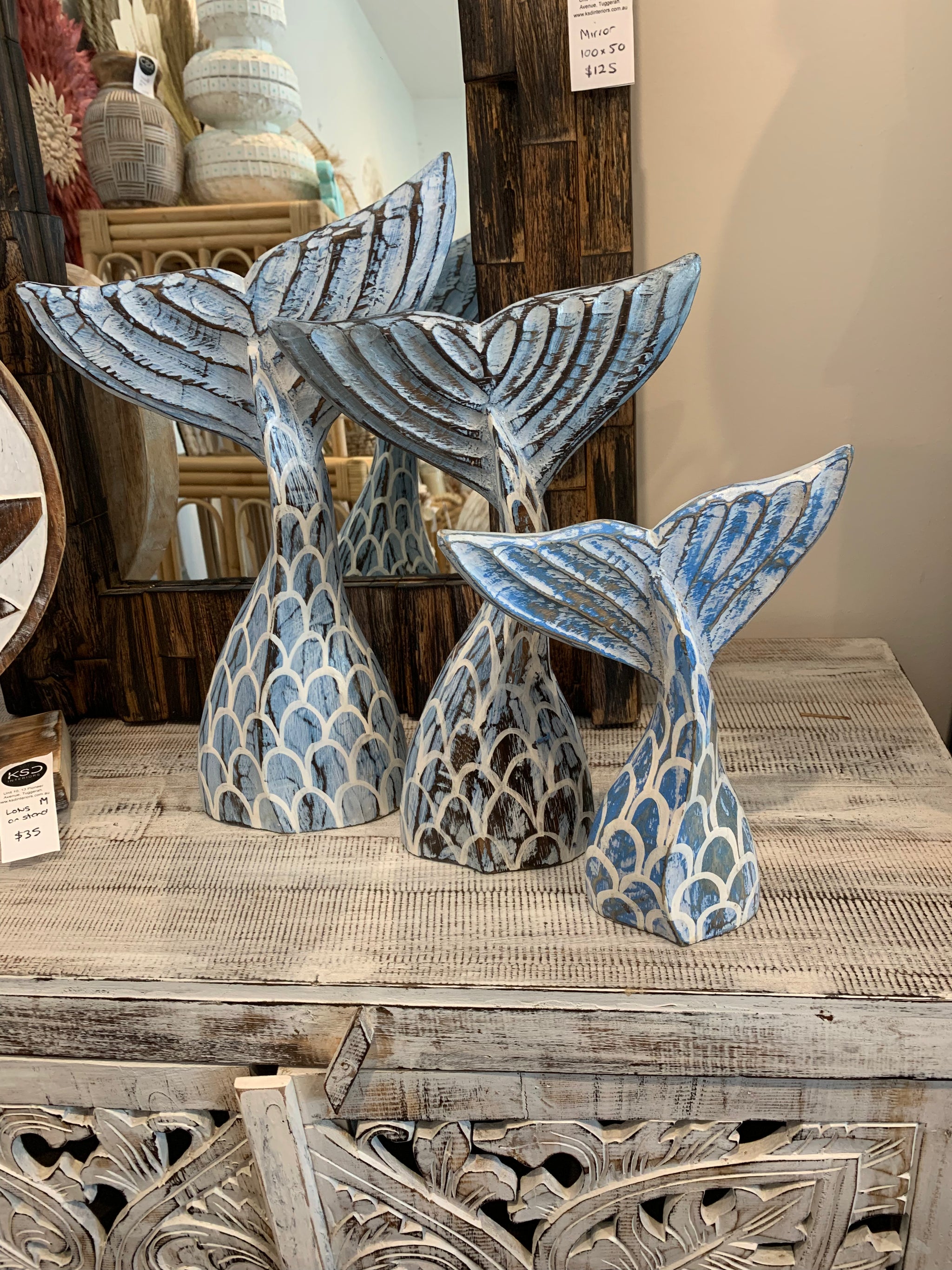 Detailed blue whale / mermaid tails - Bali Beach Beyond