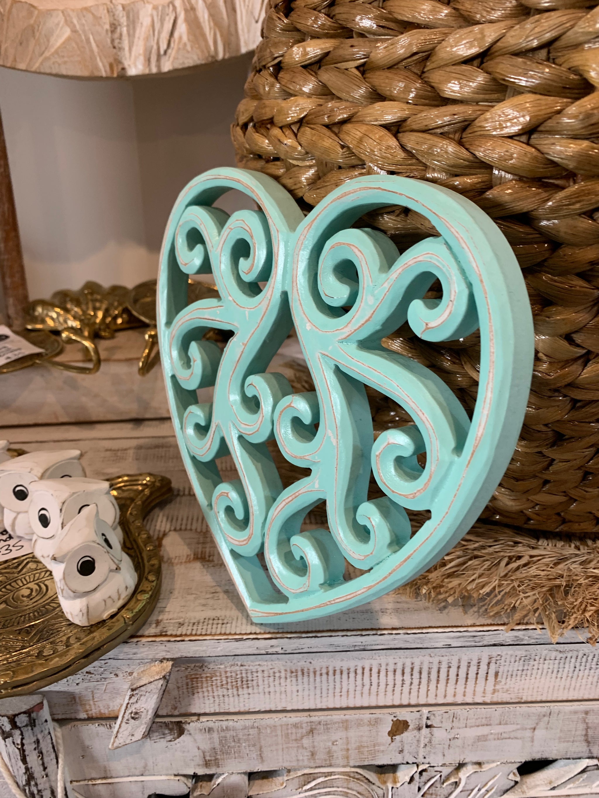 Turquoise Heart hanging. Style 1