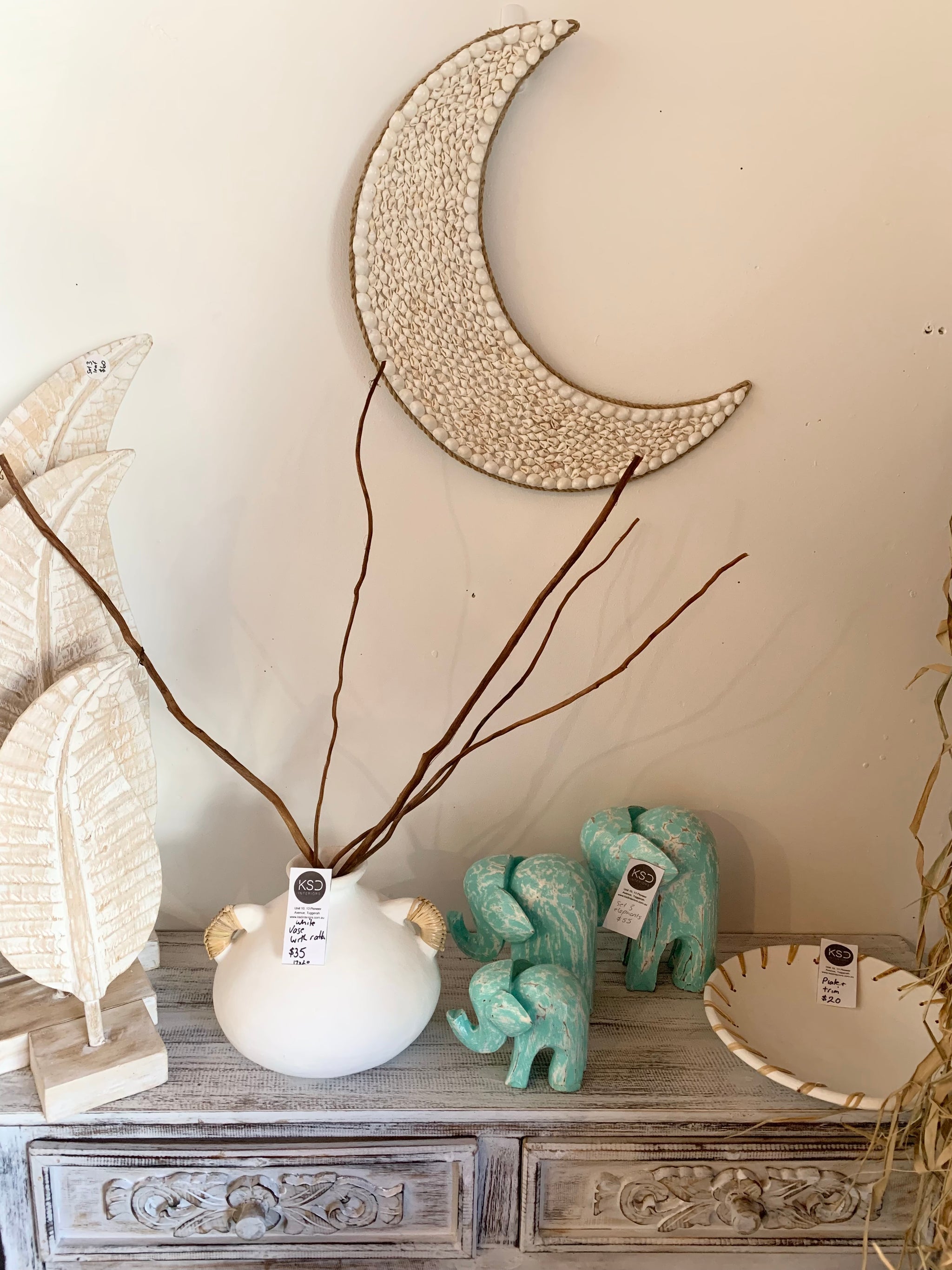 Shell moon hanging