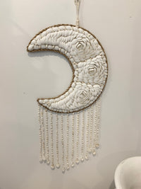 Shell moon hanging with hanging shells below. Style 3