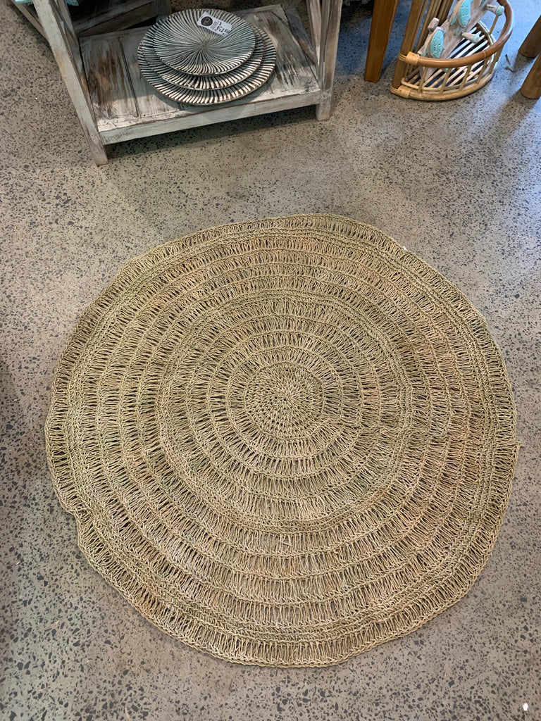 Round woven rug hand made – Bali Beach Beyond