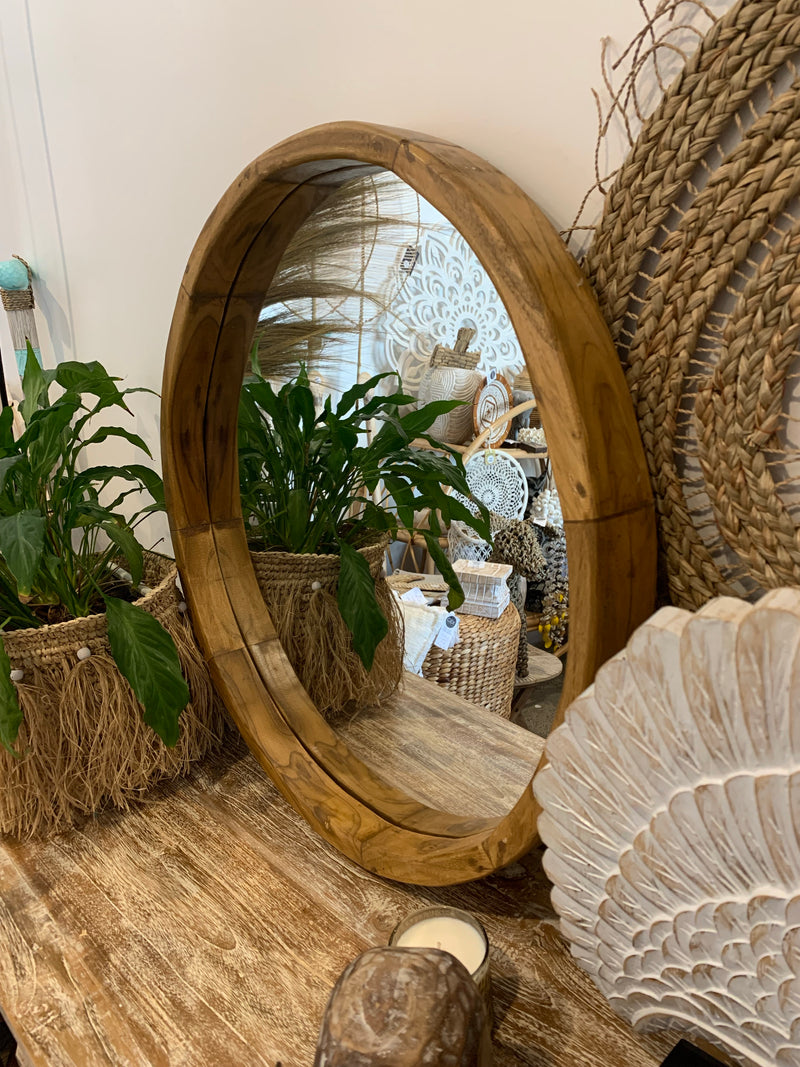 60cm timber mirror