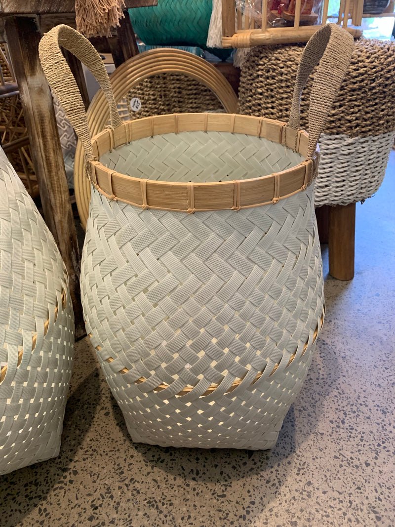 White basket medium with natural detail.  Usually $70