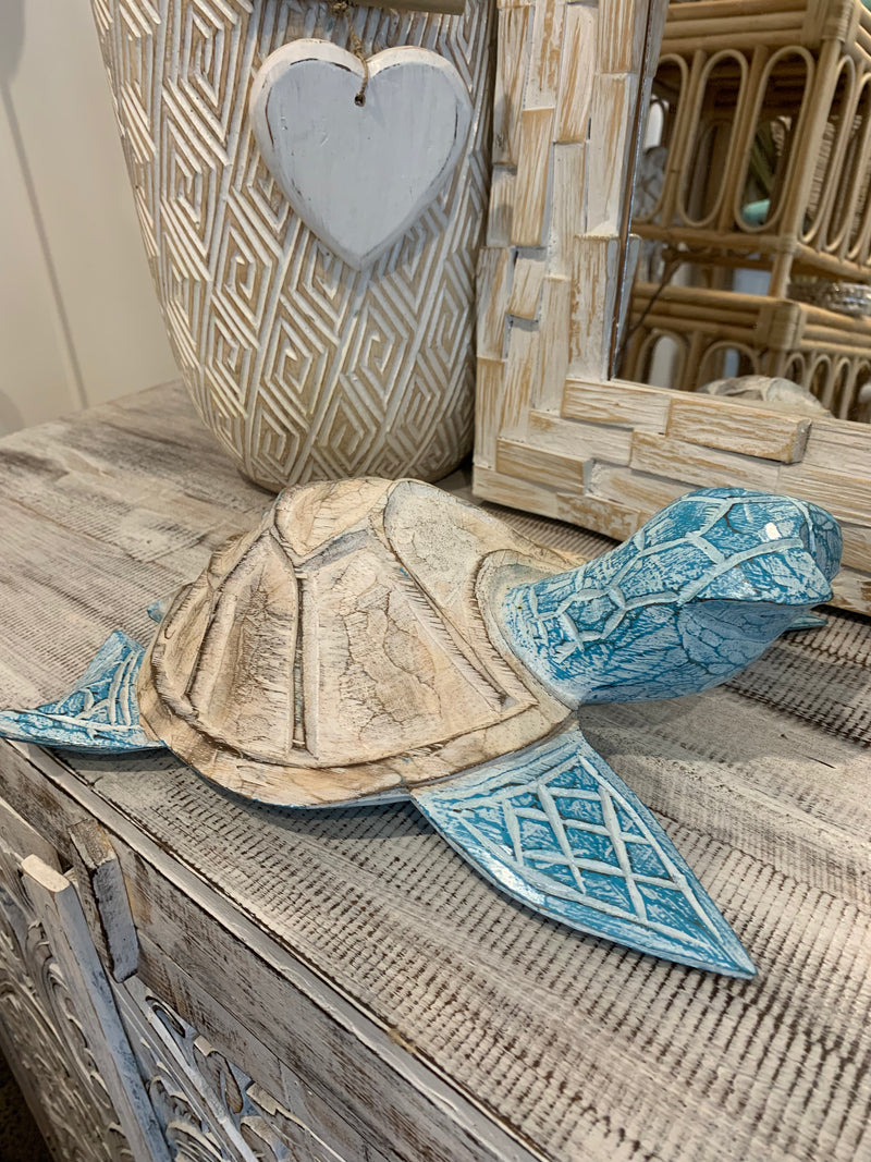 Large blue timber turtle.