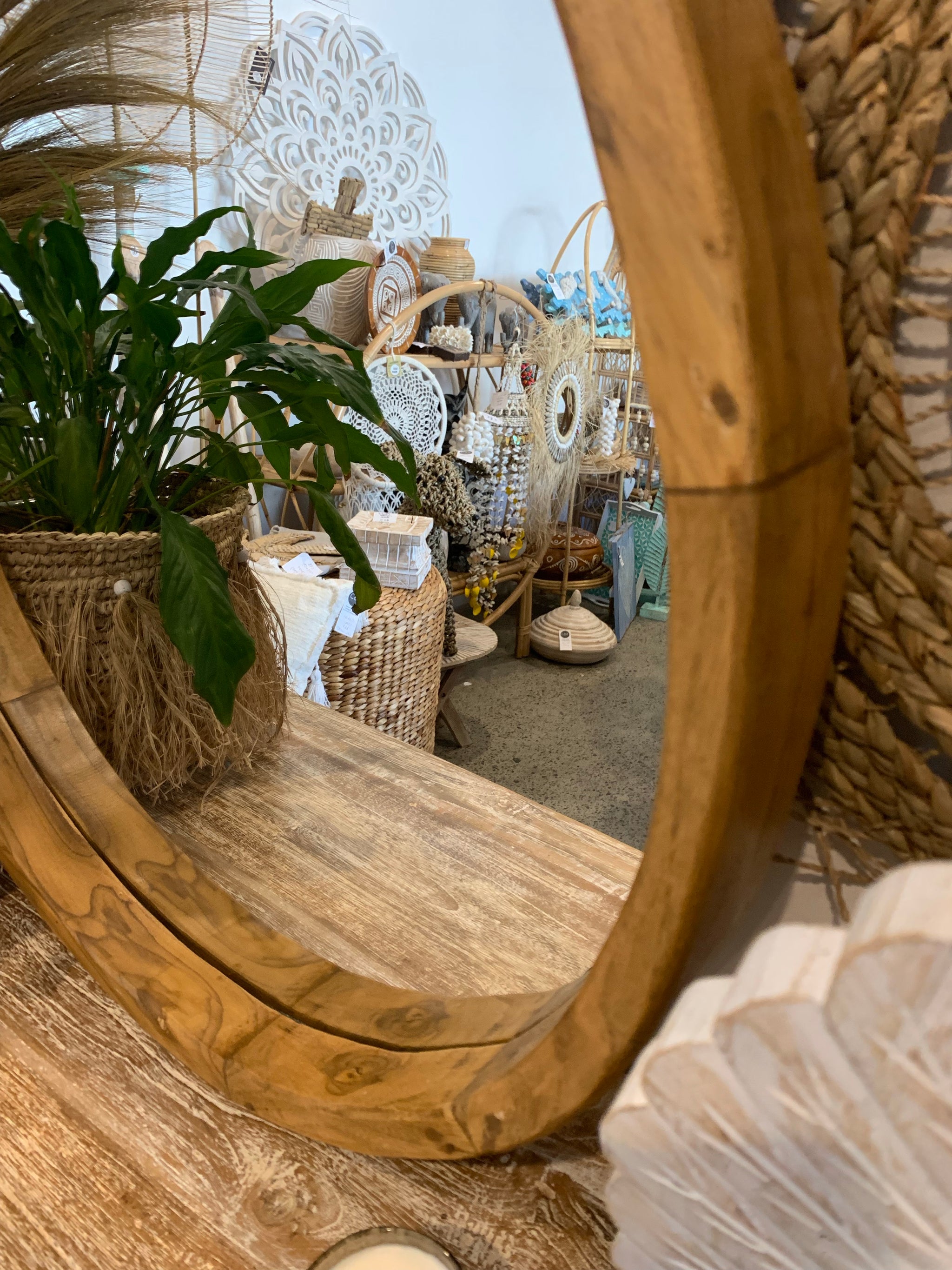 60cm timber mirror