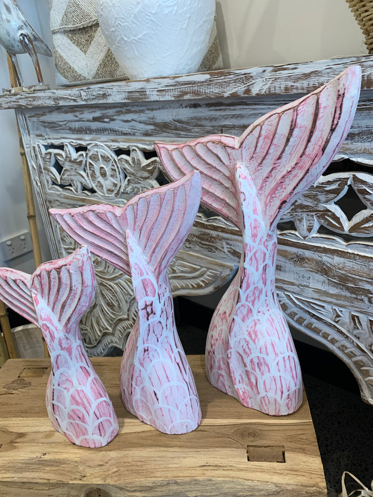 Detailed pink whale / mermaid tails – Bali Beach Beyond